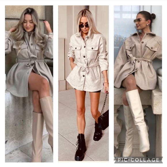 Zara Jackets & Blazers - ZARA overshirt jacket with belt blogger favorite